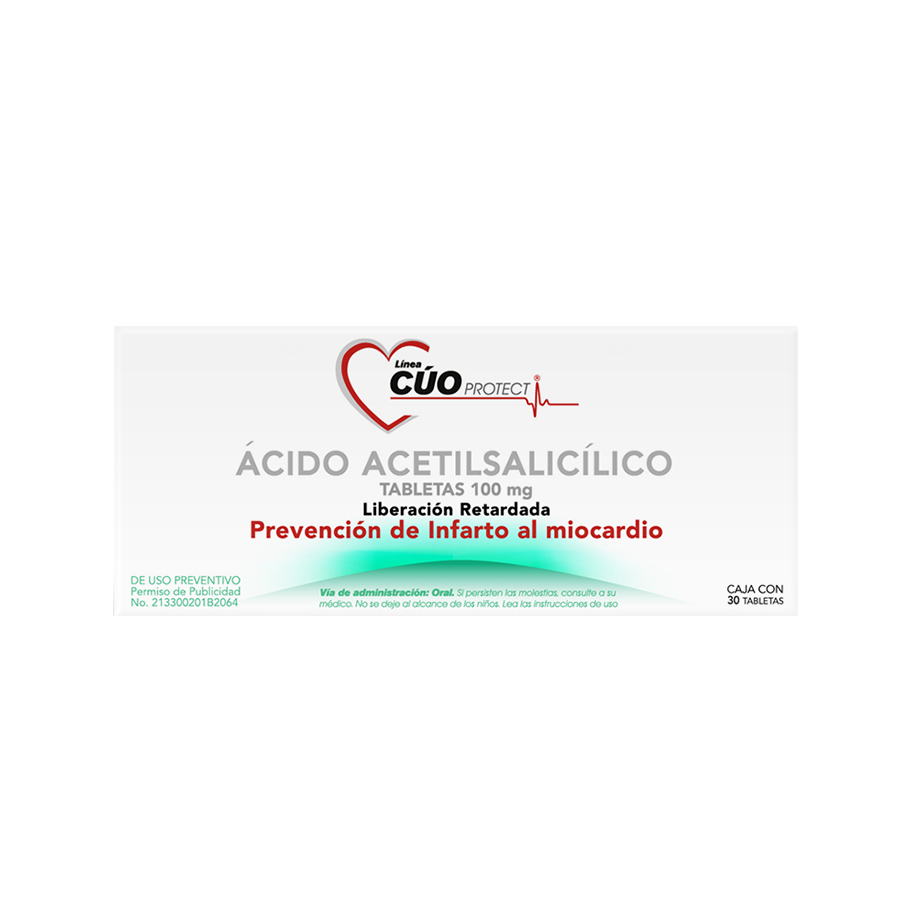 ACIDO ACETILSALICILICO 100MG LIBERACION PROLONGADA 30TABS