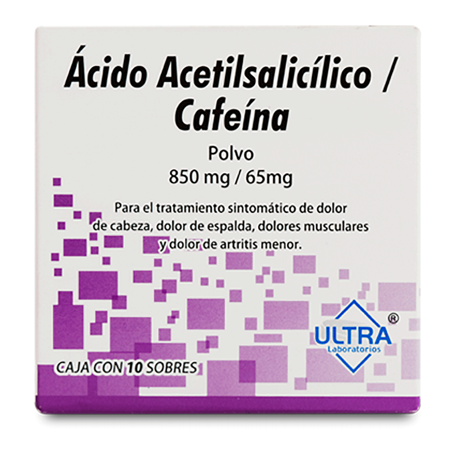 ACIDO ACETILSALICILICO/ CAFEINA 850MG/65MG (LUTRABOR) 10 SOB POL