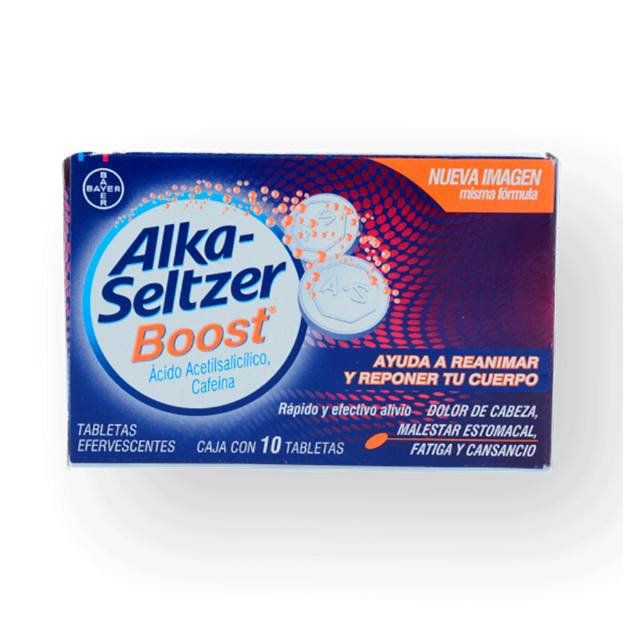 ALKA-SELTZER BOOTS (ACIDO ACETILSALICILICO 500MG/ CAFEINA 65MG) 10TABS