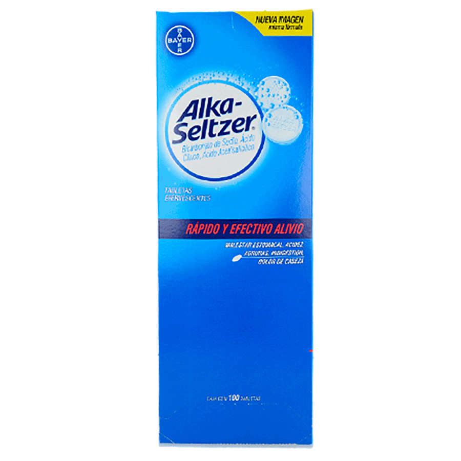 ALKA-SELTZER (BICARBONATO DE SODIO/ACIDO CITRICO/ACIDO ACETILSALICILICO) 100 TABS