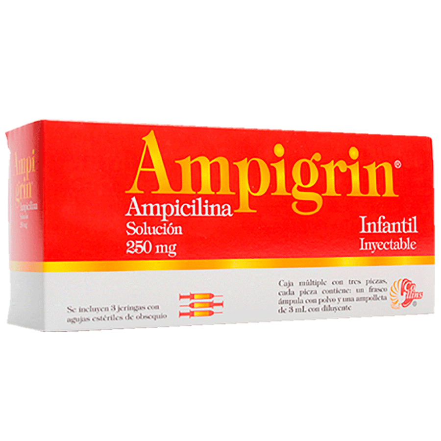 AMPIGRIN INFANTIL 250MG 3AMP SOL