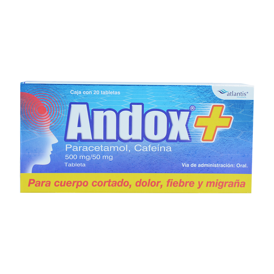 ANDOX T (PARACETAMOL/CAFEINA 500MG/50MG) 20TABS