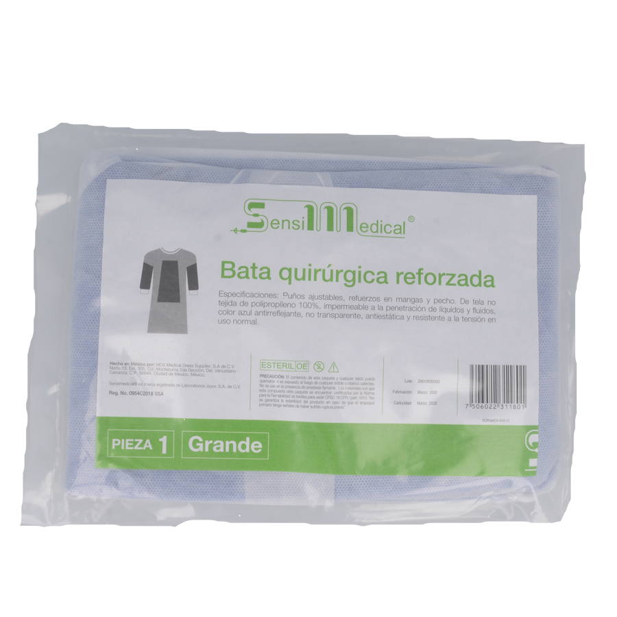 BATA QUIRÚRGICA REFORZADA ESTÉRIL (SENSIMEDICAL) G 1PZS