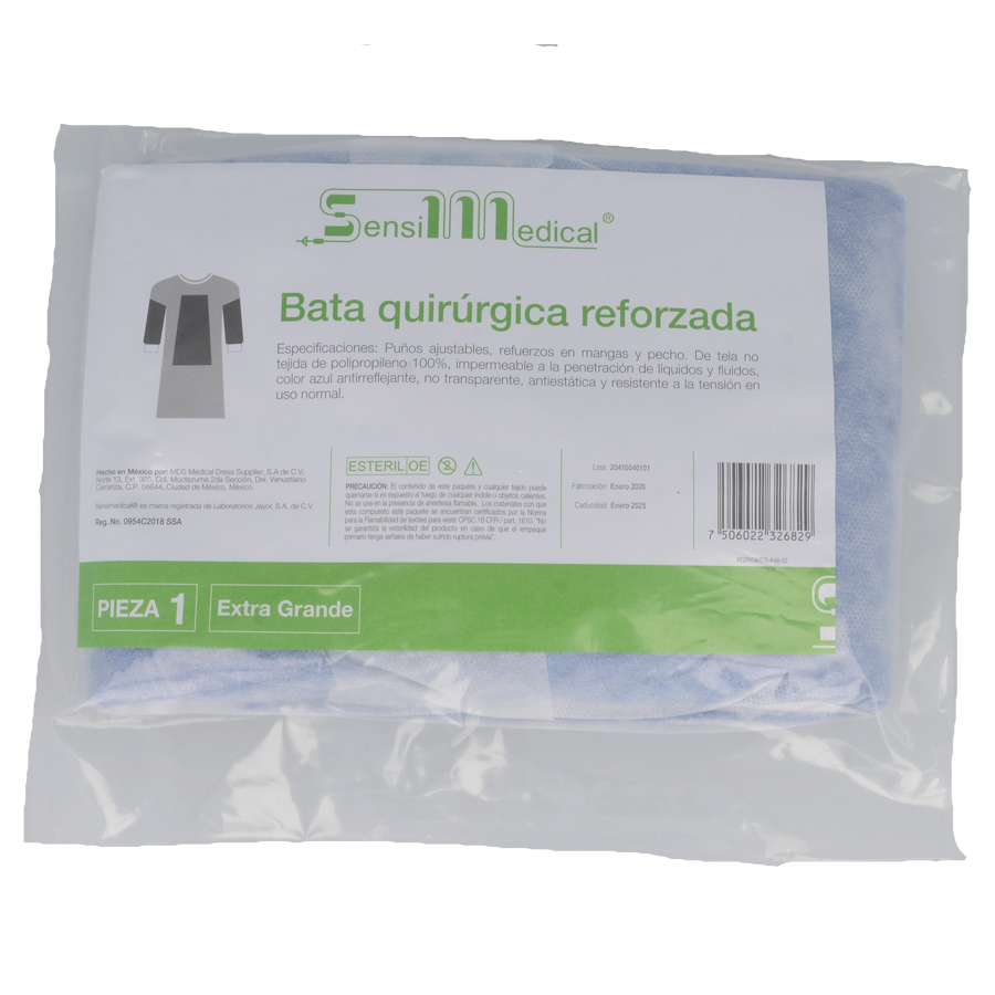 BATA QUIRÚRGICA REFORZADA ESTÉRIL (SENSIMEDICAL) XG 1PZS