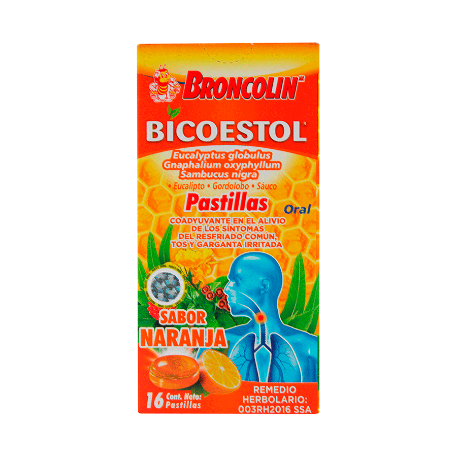 BICOESTOL SABOR NARANJA 16 PASTILLAS