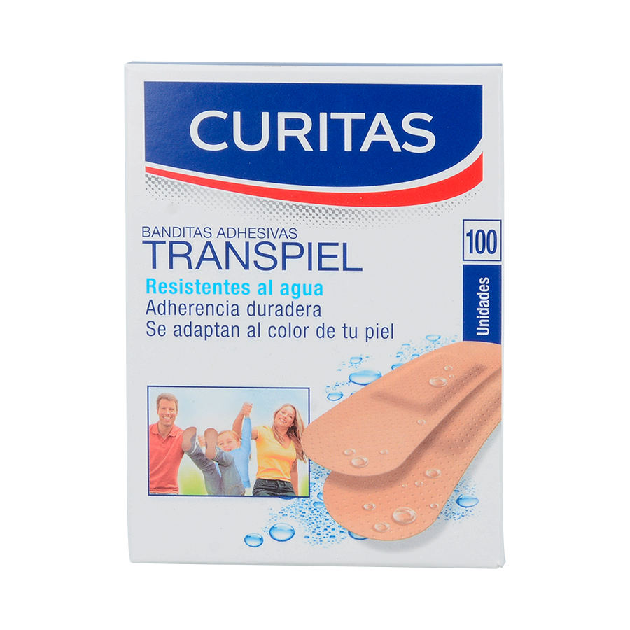 CURITAS BANDITAS ADHESIVAS TRANSPIEL 100 PZAS