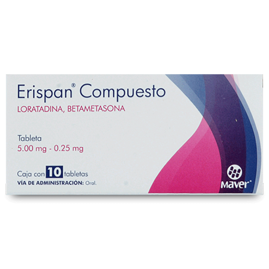 ERISPAN COMPUESTO 0.250MG/5MG 10TABS