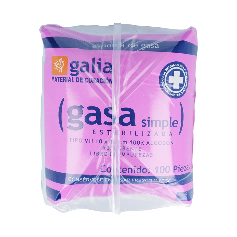 GASA SIMPLE ESTERIL 10X10CM 100PZS