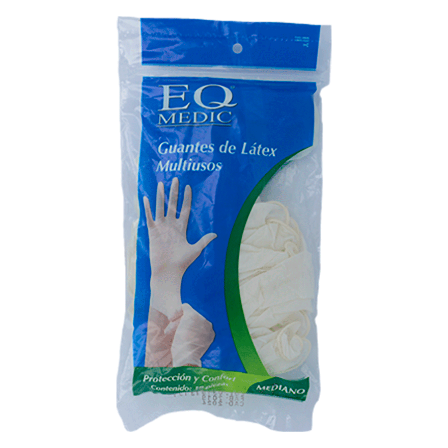 GUANTES DE LATEX MULTIUSOS MED 10PZS