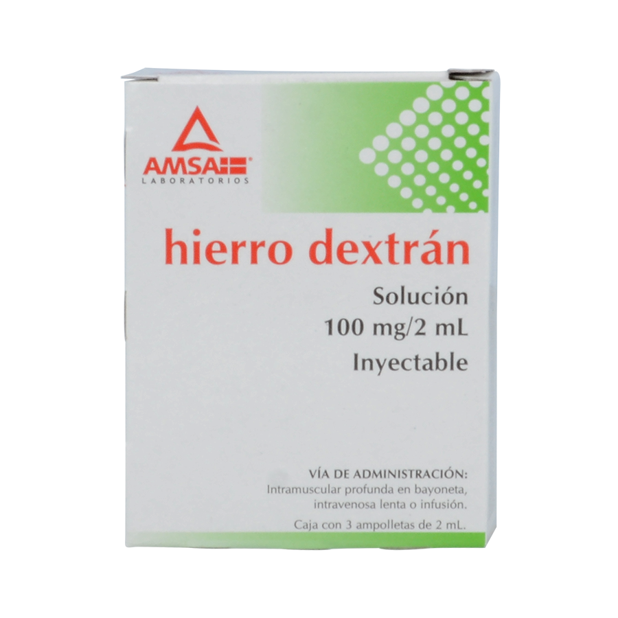 HIERRO DEXTRAN 100MG/2ML 3ML SOL