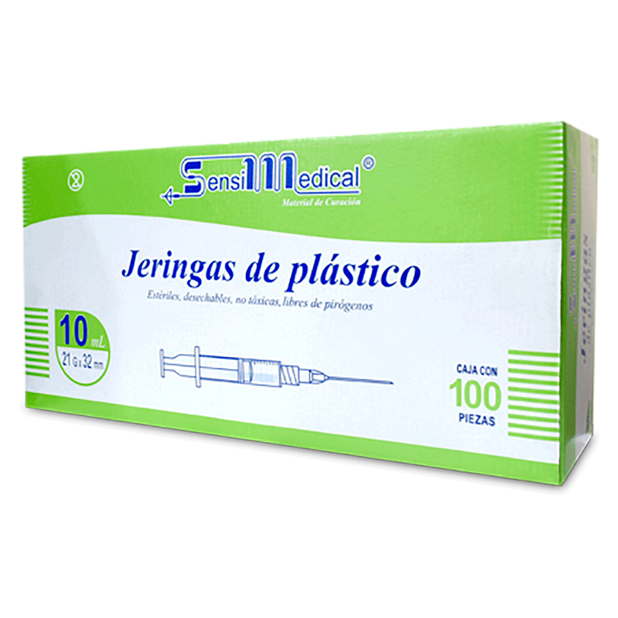 JERINGA 10ML VERDE 21G X 32MM 100PZS