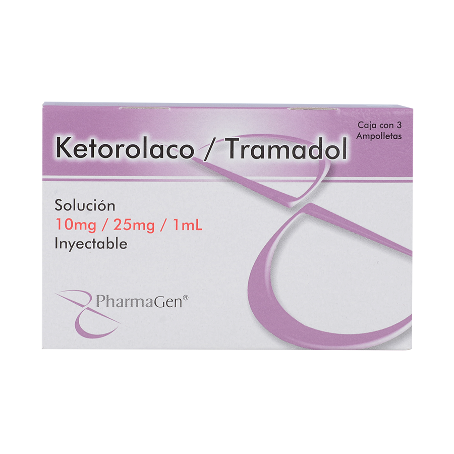 KETOROLACO/TRAMADOL 10MG/25MG 3AMP SOL