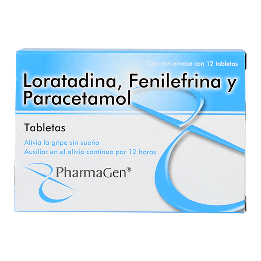 LORATADINA/FENILEFRINA/PARACETAMOL 2.5/5/500MG 12TABS